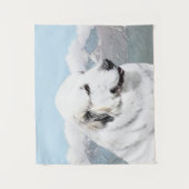 Große Pyrenäen Malerei - Original Hunde Kunst Wandteppich (Vorderseite)