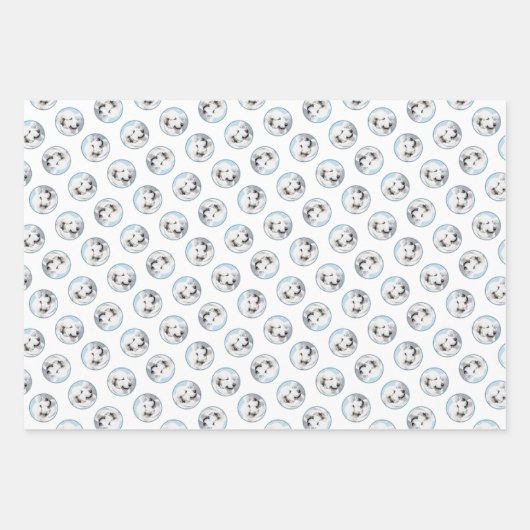 Große Pyrenäen Malerei White Original Hunde Kunst Geschenkpapier Set (Vorderseite 2)