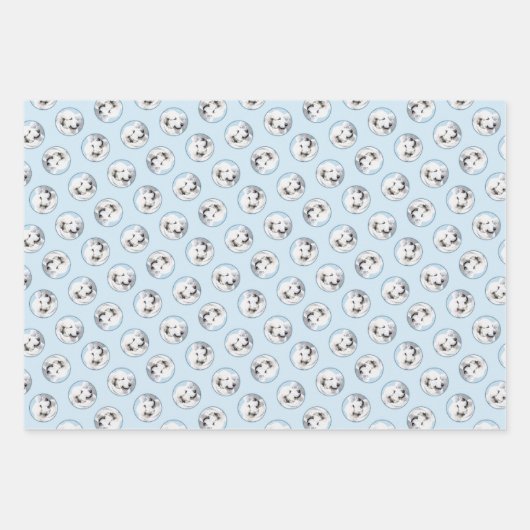 Große Pyrenäen Malerei White Original Hunde Kunst Geschenkpapier Set (Vorderseite)