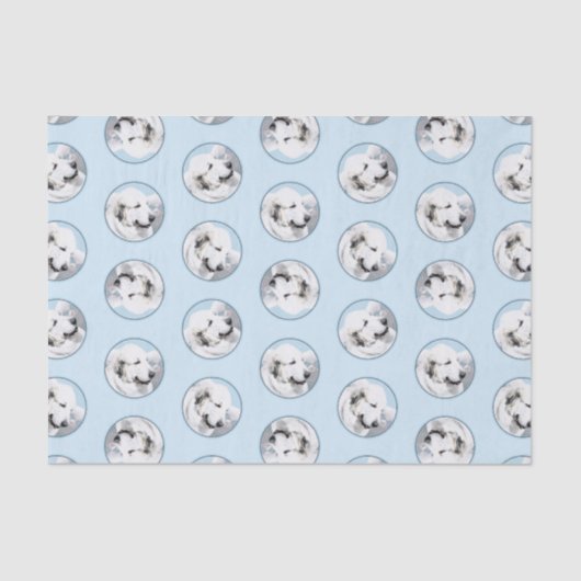 Große Pyrenäen Malerei White Original Hunde Kunst Seidenpapier (Vorderseite)