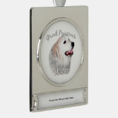 Große Pyrenäen Mama 2 Banner-Ornament Silber (Rechts)