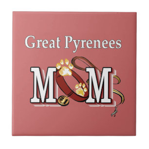 Große Pyrenäen-Mama Fliese