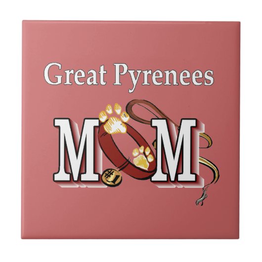 Große Pyrenäen-Mama Fliese (Vorderseite)
