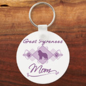 Große Pyrenäen-Mama Schlüsselanhänger (Vorderseite)