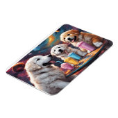 Große Pyrenäen Mama und Welpen mit Milchshakes Magnet (Linke Seite)