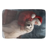 Große Pyrenäen mit dem Weihnachtsmann Weihnachten Badematte (Vorderseite)