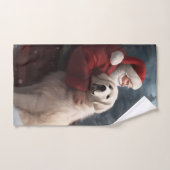 Große Pyrenäen mit dem Weihnachtsmann Weihnachten Badhandtuch Set (Handtuch)