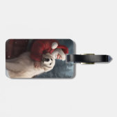 Große Pyrenäen mit dem Weihnachtsmann Weihnachten Gepäckanhänger (Rückseite horizontal)