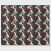 Große Pyrenäen mit dem Weihnachtsmann Weihnachten Geschenkpapier (Flach)