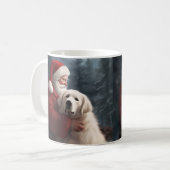 Große Pyrenäen mit dem Weihnachtsmann Weihnachten Kaffeetasse (Vorderseite Links)