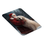 Große Pyrenäen mit dem Weihnachtsmann Weihnachten Magnet (Rechte Seite)