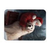 Große Pyrenäen mit dem Weihnachtsmann Weihnachten Magnet (Horizontal)