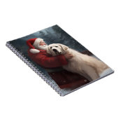 Große Pyrenäen mit dem Weihnachtsmann Weihnachten Notizblock (Rechte Seite)