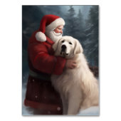 Große Pyrenäen mit dem Weihnachtsmann Weihnachten Tischnummer (Vorderseite)
