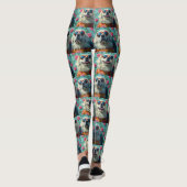 Große Pyrenäen mit Herz-Rose Valentinstag Leggings (Rückseite)