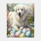 Große Pyrenäen mit Ostereiern Fleecedecke (Vorderseite)