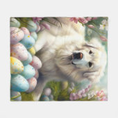 Große Pyrenäen mit Ostereiern Fleecedecke (Vorderseite (Horizontal))