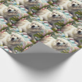 Große Pyrenäen mit Ostereiern Geschenkpapier (Ecke)