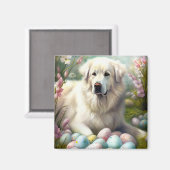 Große Pyrenäen mit Ostereiern Magnet (Vorderseite/Rückseite)