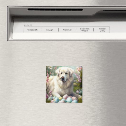 Große Pyrenäen mit Ostereiern Magnet (In Situ (Geschirrspüler))