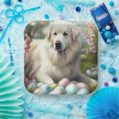 Große Pyrenäen mit Ostereiern Pappteller (Party)