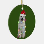 Große Pyrenäen mit Weihnachtsgespenst Santa Keramik Ornament (Rechts)