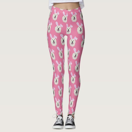 Große Pyrenäen Ostern  Leggings (Vorderseite)