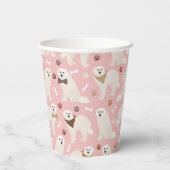 Große Pyrenäen Papieren und Knochen Papiergruppen Pappbecher (Rückseite)