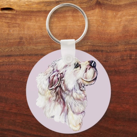 Große Pyrenäen-Pastelle Schlüsselanhänger (Vorderseite)