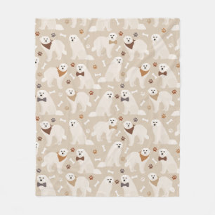 Große Pyrenäen Paws and Bones Fleece Blanket