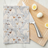 Große Pyrenäen Paws and Bones Küchentücher (Viertel Falte)