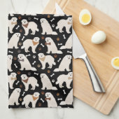 Große Pyrenäen Paws and Bones Küchentücher (Viertel Falte)