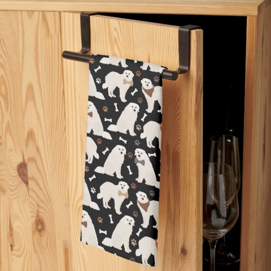 Große Pyrenäen Paws and Bones Küchentücher (Drittel gefaltet)