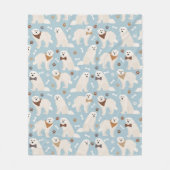 Große Pyrenäen Paws und Knochen Fleecedecke (Vorderseite)