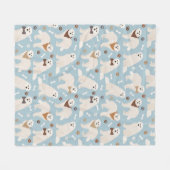 Große Pyrenäen Paws und Knochen Fleecedecke (Vorderseite (Horizontal))