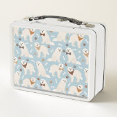 Große Pyrenäen Paws und Knochen Metall Brotdose (Rückseite)