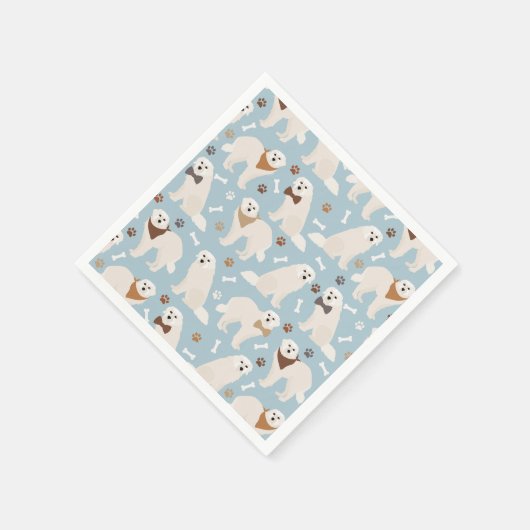 Große Pyrenäen Pfauen und Knochen Napkins Serviette (Ecke)