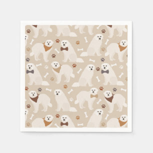Große Pyrenäen Pfauen und Knochen Napkins Serviette