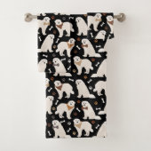 Große Pyrenäen Pfoten und Knochen Badetuch Set (Insitu)