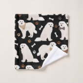 Große Pyrenäen Pfoten und Knochen Badetuch Set (Waschlappen)