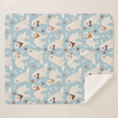 Große Pyrenäen Pfoten und Knochen Sherpa Blanket Sherpadecke (Vorderseite (Horizontal))