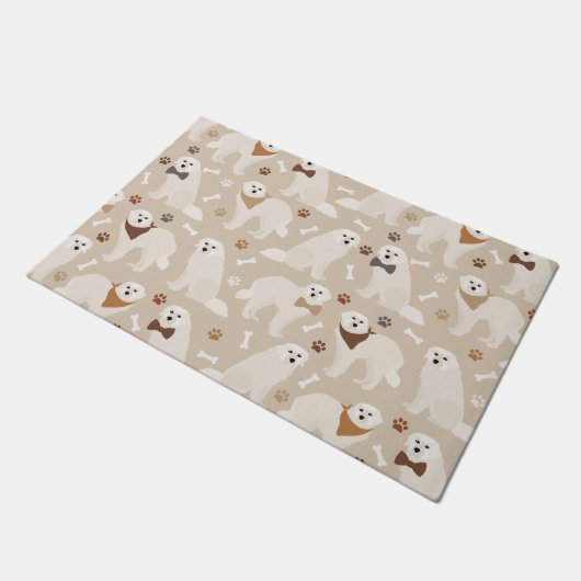 Große Pyrenäen Pfoten und Knochen Türmatte (Schrägansicht)