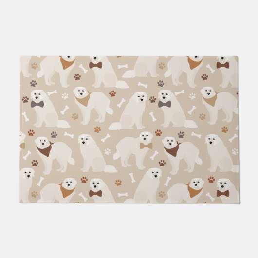 Große Pyrenäen Pfoten und Knochen Türmatte (Vorderseite)