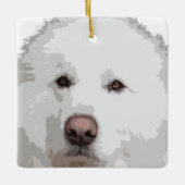 Grosse Pyrenäen Ristorante La Lanchetta Keramikornament (Vorderseite)