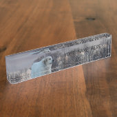 Große Pyrenäen-Schreibtisch-Nummernschild Namensplakette (Seite)