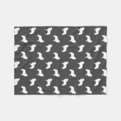 Große Pyrenäen-Silhouette-Muster-Grau Fleecedecke (Vorderseite (Horizontal))