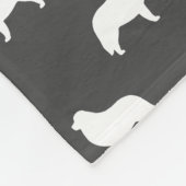 Große Pyrenäen-Silhouette-Muster-Grau Fleecedecke (Ecke)