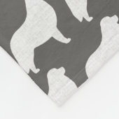 Große Pyrenäen-Silhouette-Muster-Grau Fleecedecke (Ecke)