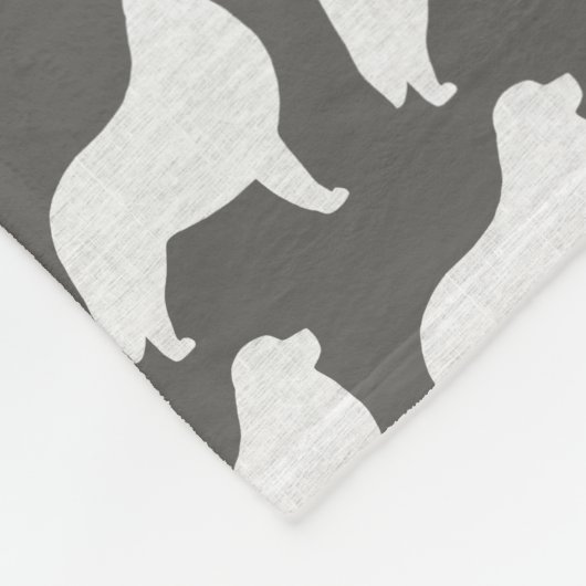 Große Pyrenäen-Silhouette-Muster-Grau Fleecedecke (Ecke)