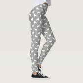 Große Pyrenäen-Silhouette-Muster-Grau und Weiß Leggings (Rechts)